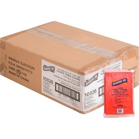 Genuine Joe TABLECOVER, PLASTC, 54X108, RD, 4PK GJO10326CT